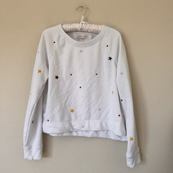 Lou and Grey For Loft White Sweater with Star Detailing Size Medium - Picture 7 of 7